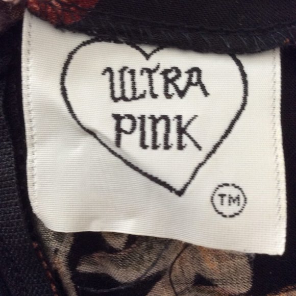 Ultra Pink Black & Floral Midi Skirt Size 9 - Picture 4 of 6